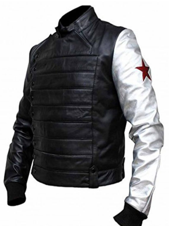 Bucky Barnes Winter Soldier Jacket Silver Sleeve