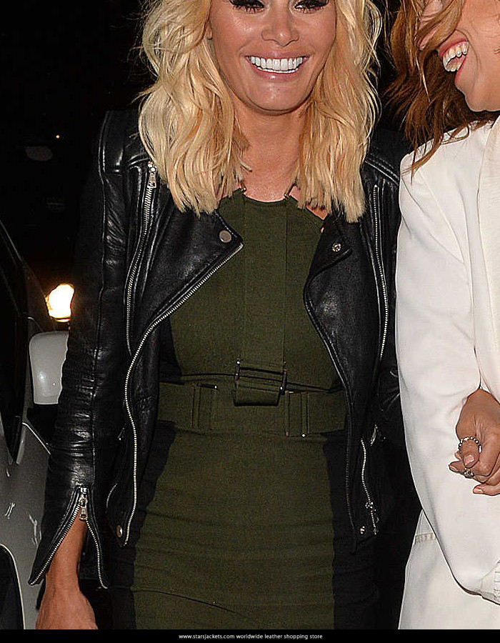 Chloe Sims Wears a Leather Jackets