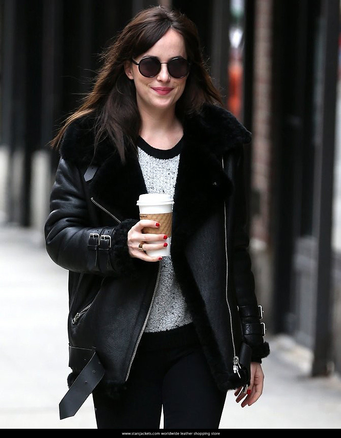 Dakota Johnson Black Leather Jacket