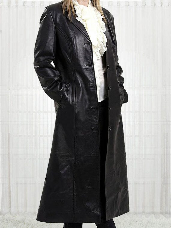 Margot Australian Movie Actress Robbie Leather Coat