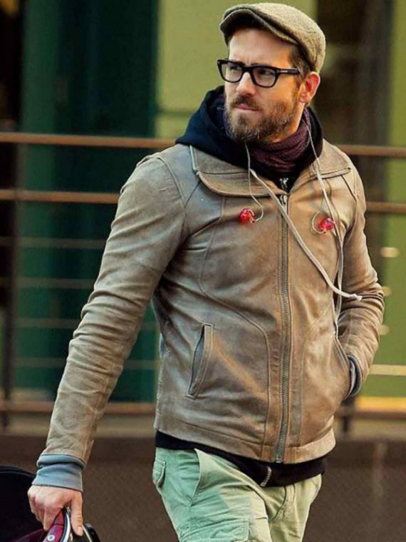 Ryan Reynolds Motorcycle Brown Leather Jackets