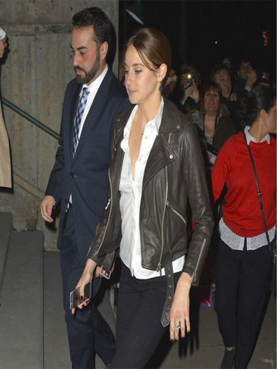 Shailene Woodley Stylish Leather Jacket