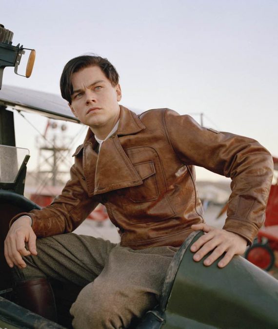 The Aviator Leonardo DiCaprio Howard Hughes Brown Leather Jacket