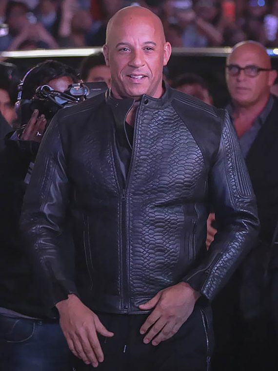 Vin Diesel xXx 3 Movie Premiere Crocodile Black Leather Jacket