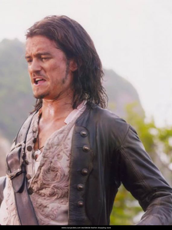 Will Turner Pirates of the Caribbean 5 2017 Orlando Bloom Trench Brown Coat