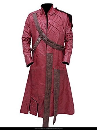 Amazon.com_ Men's Guardians of the Galaxy Star Lord Peter Quill Trench Leather Coat Jacket