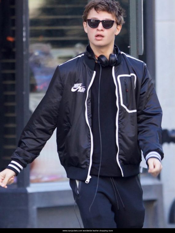 Ansel Elgort Black Jacket Baby Driver