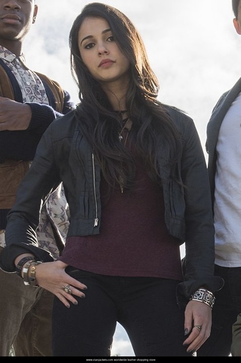 Kimberly Hart Naomi Scott Black Short Leather Jacket