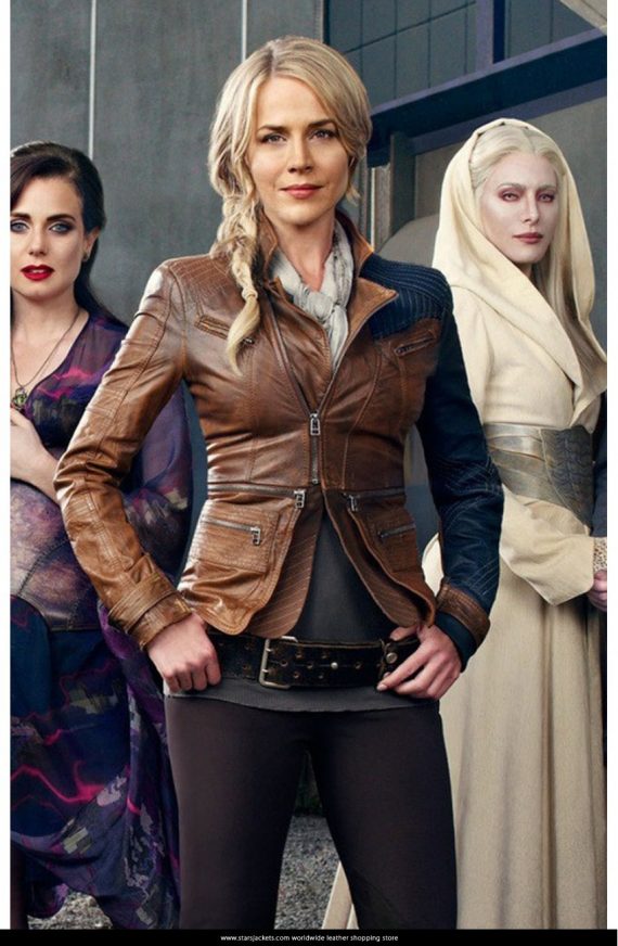 Defiance Julie Benz Leather Brown Jacket