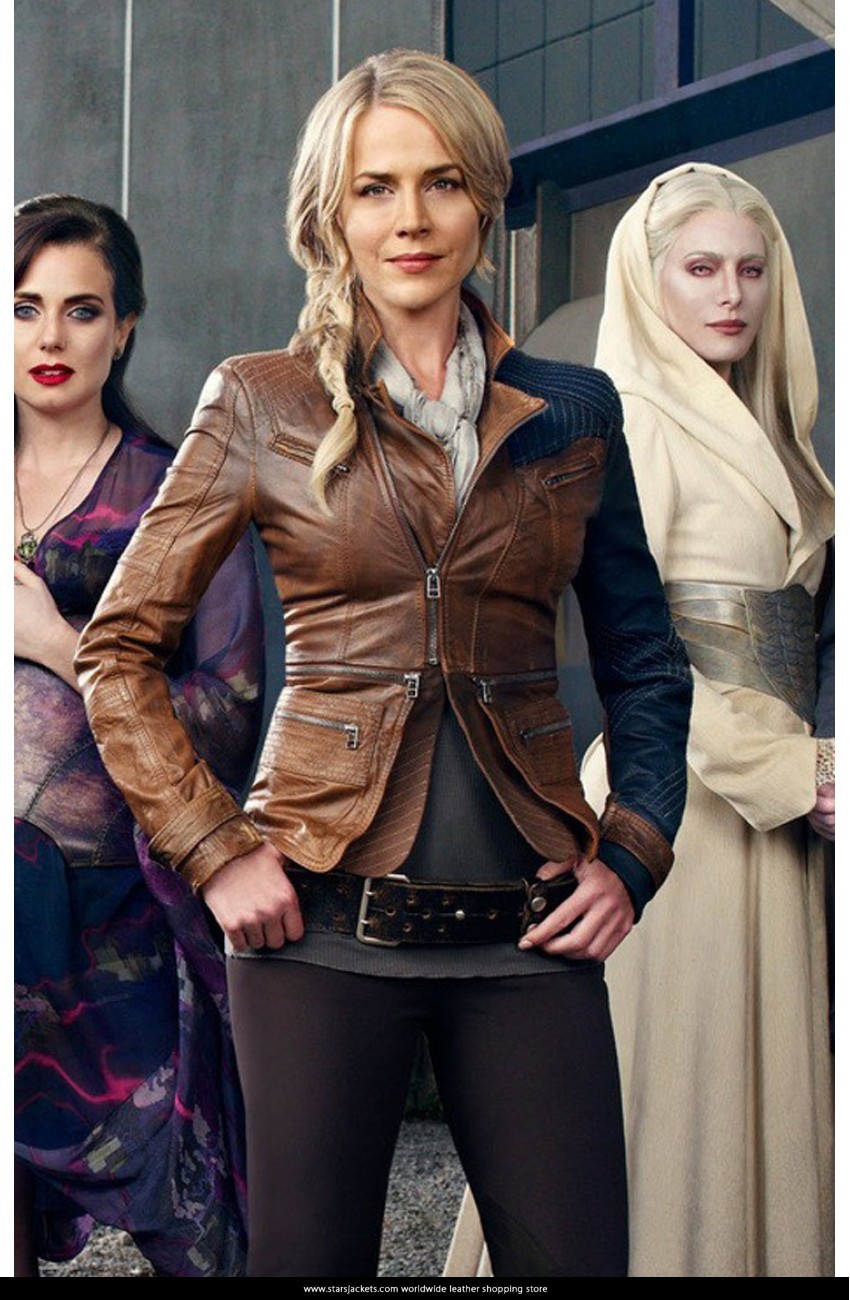 Defiance Julie Benz Leather Brown Jacket