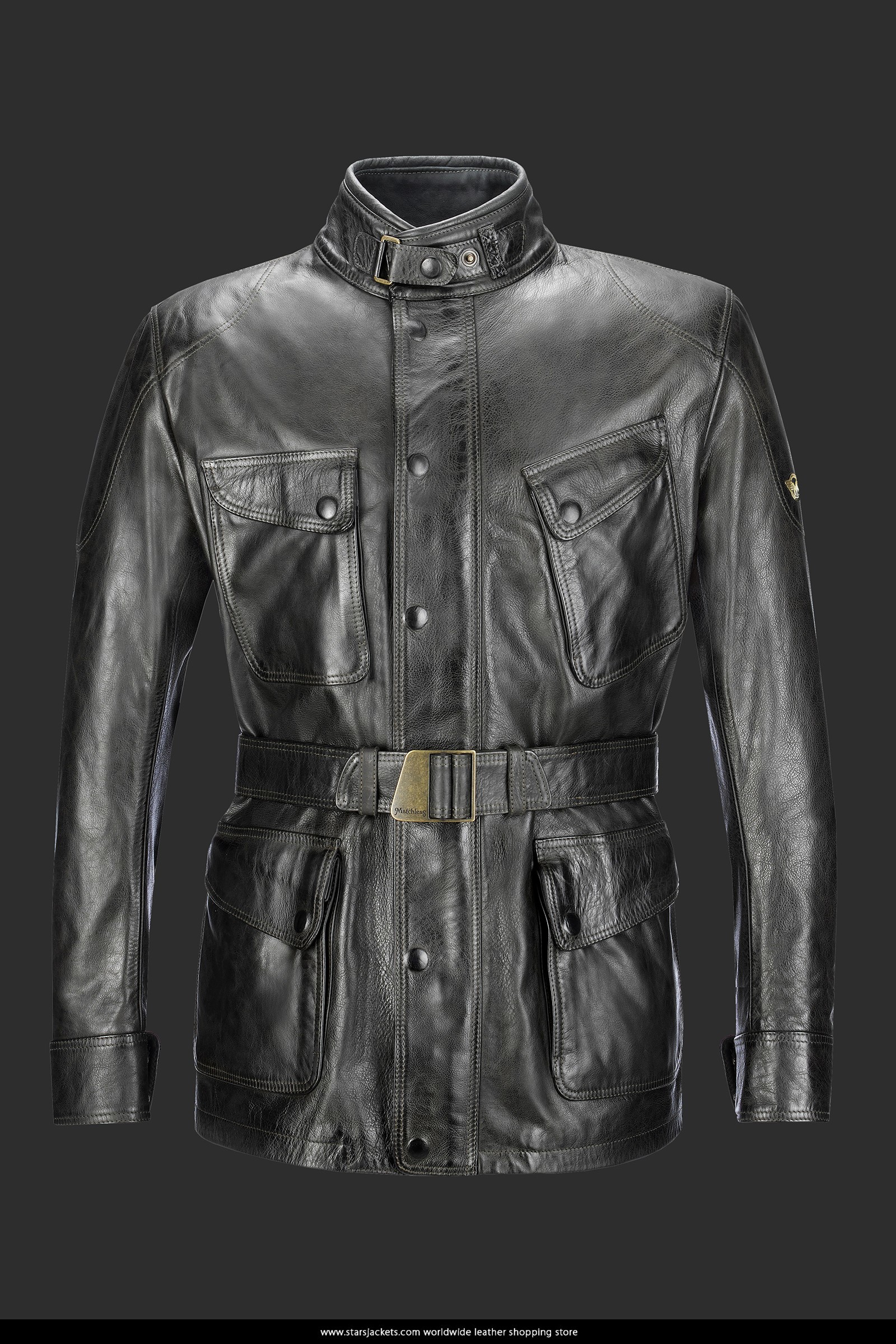 Donington Jacket in Black Leather