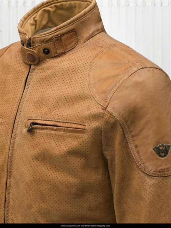 Osborne Vent Blouson Brown Leather Jacket - Image 5