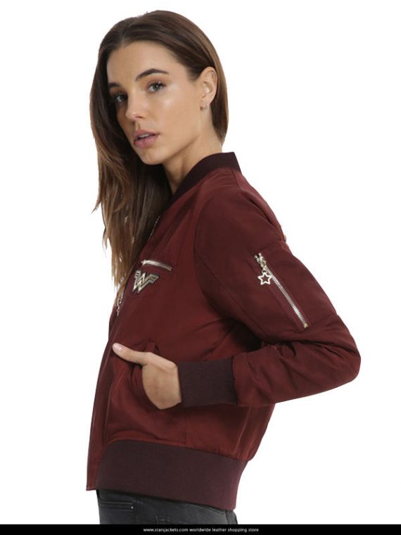 Gal-Gadot-Wonder-Women-Maroon-Jacket