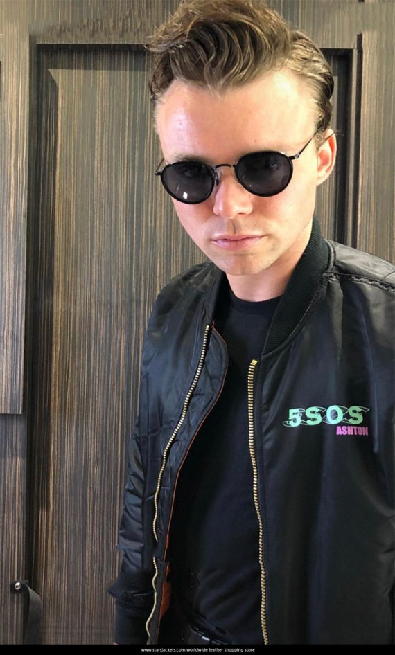 Ashton Irwin 5SOS Black Varsity Jacket With Shirts - Image 3