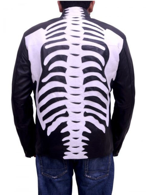 Skeleton Sketch Men’s Motorcycle Jacket