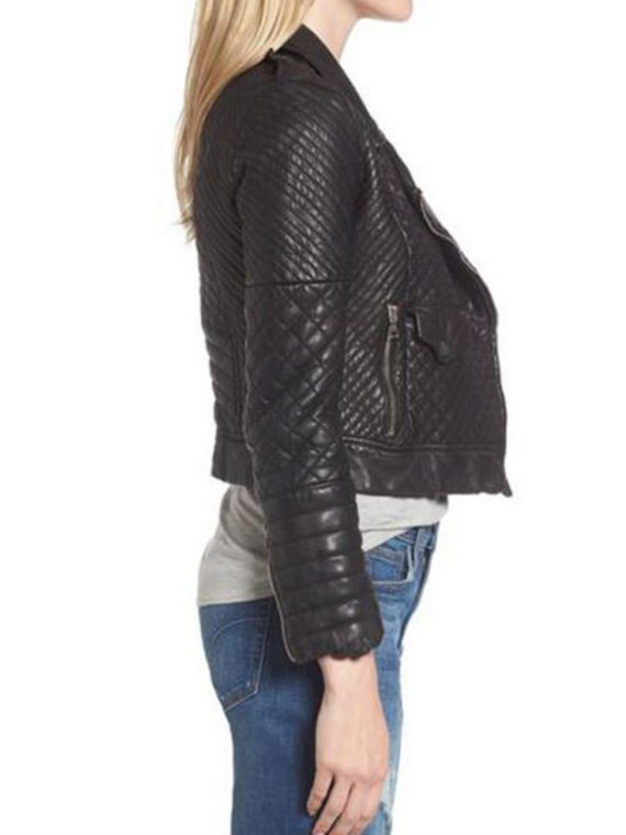 Women Biker Lambskin Leather Jacket