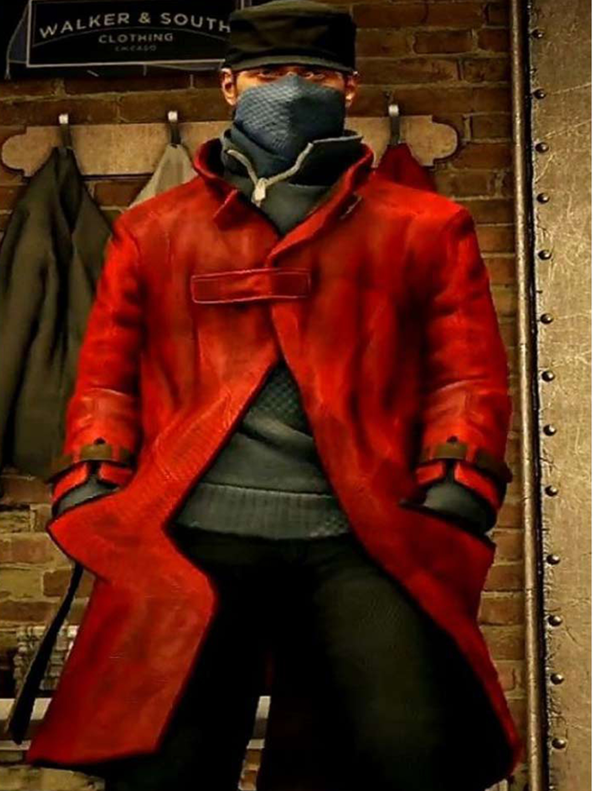 Aiden Pearce Watch Dogs Red Leather Coat