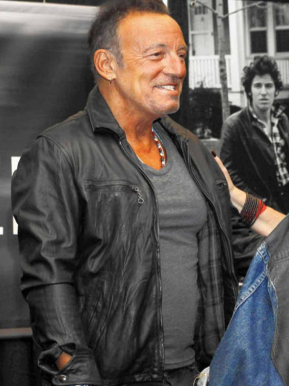 Barnes and Noble Braces Bruce Springsteen Leather Jacket