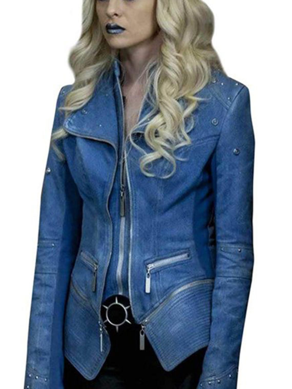 The Frost Blue Color Denim Jacket For Women