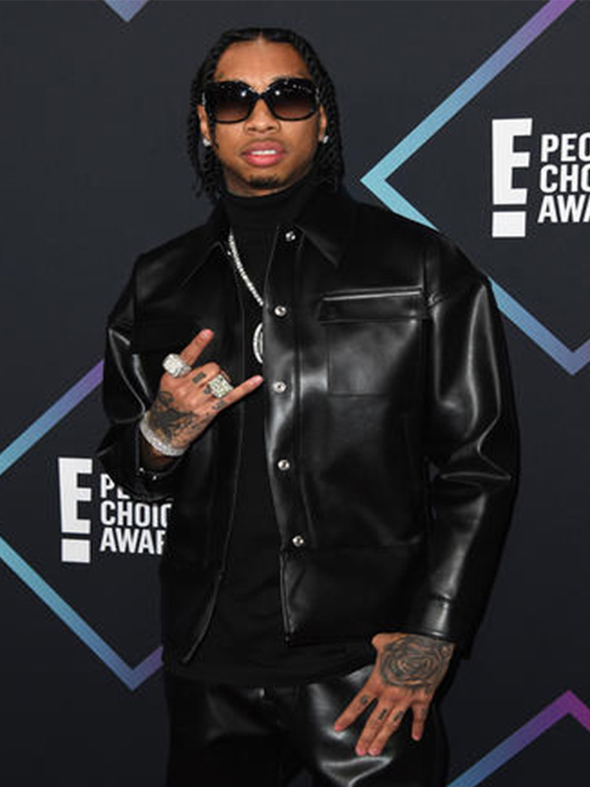 Tyga American Rapper Black Biker Leather Jacket