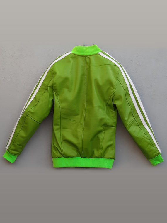 Pharrell Williams Green Genuine Leather Jacket