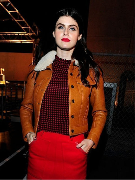 Alexandra Daddario Brown Jacket