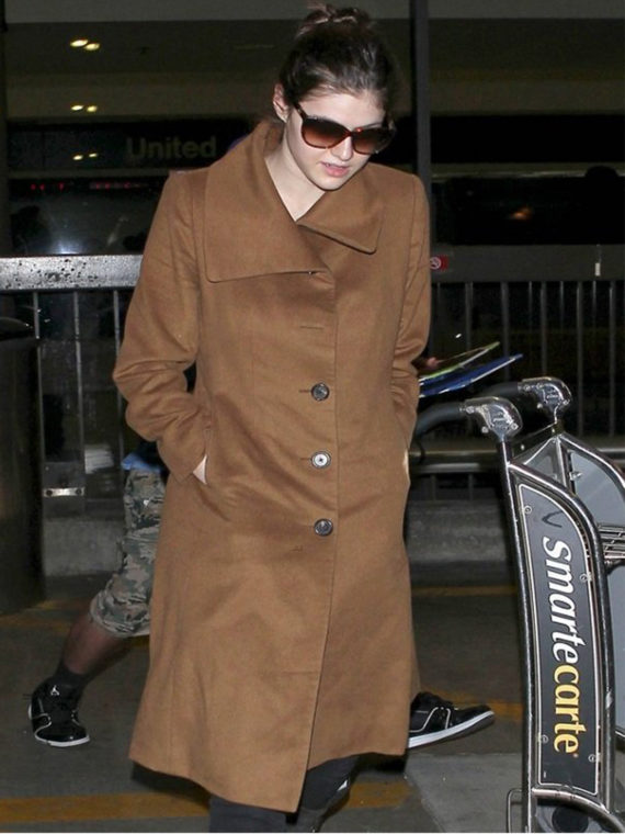 Alexandra Daddario Wool Coat