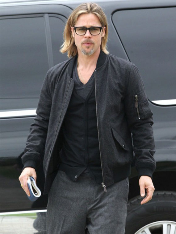 American Actor Brad Pitt Bomber Jacket