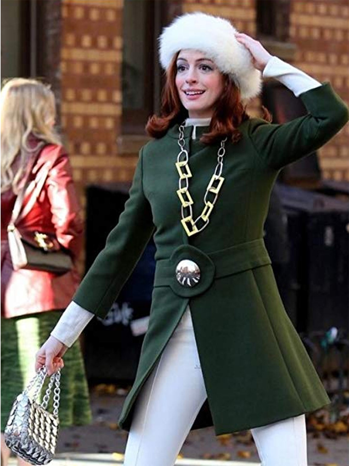 Anne Hathaway Modern Love Green Coat