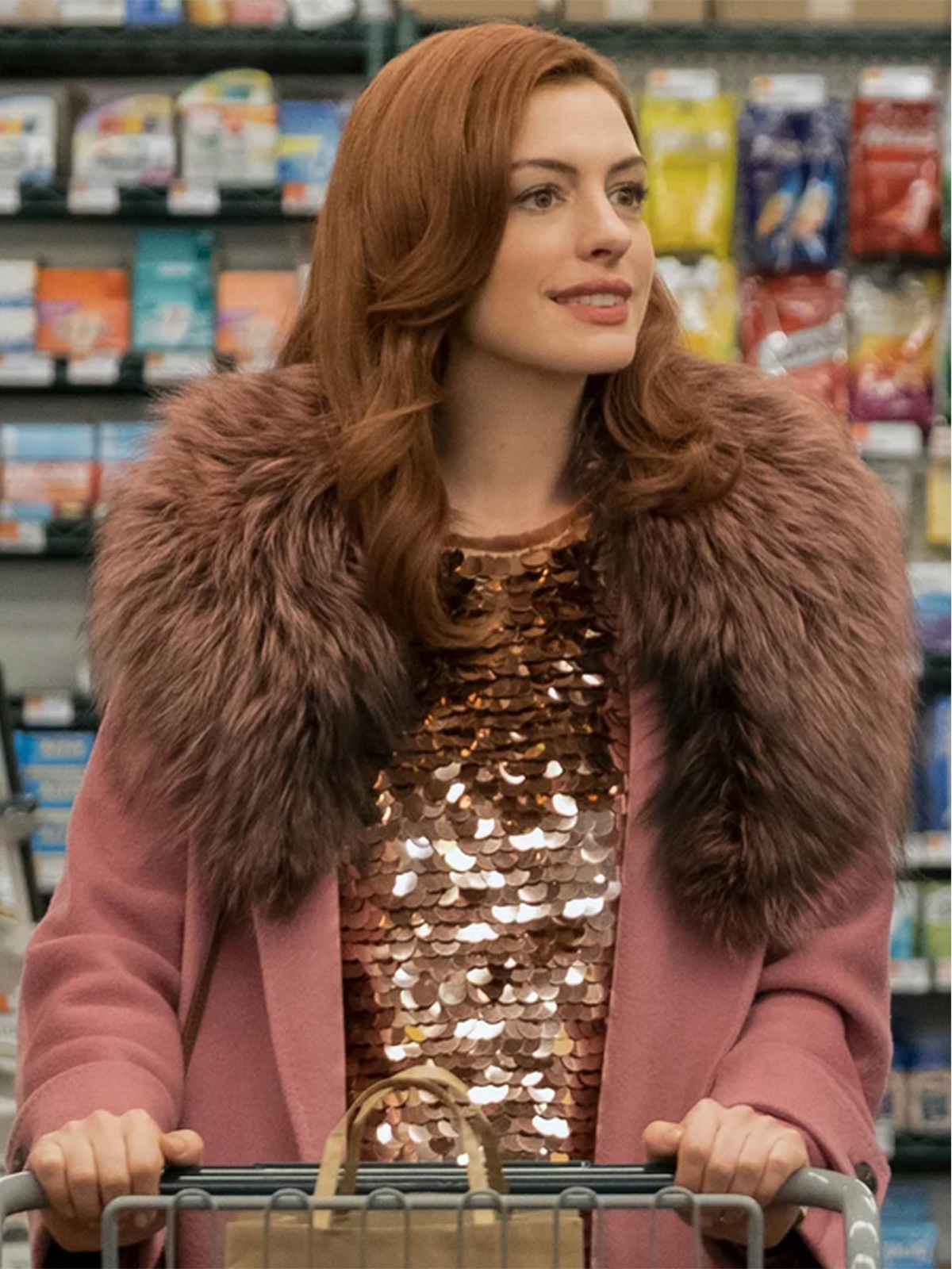 Anne Hathaway Modern Love Pink Coat