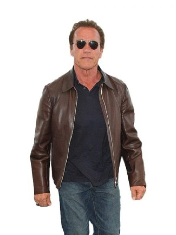 Arnold-Schwarzenegger Brown Leather Jacket