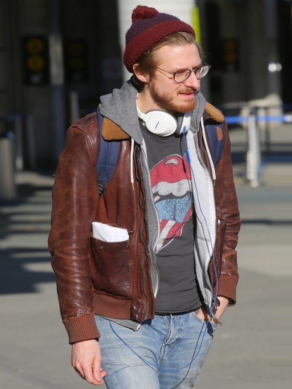 Arthur Darvill Bomber Fur Brown Leather Jacket