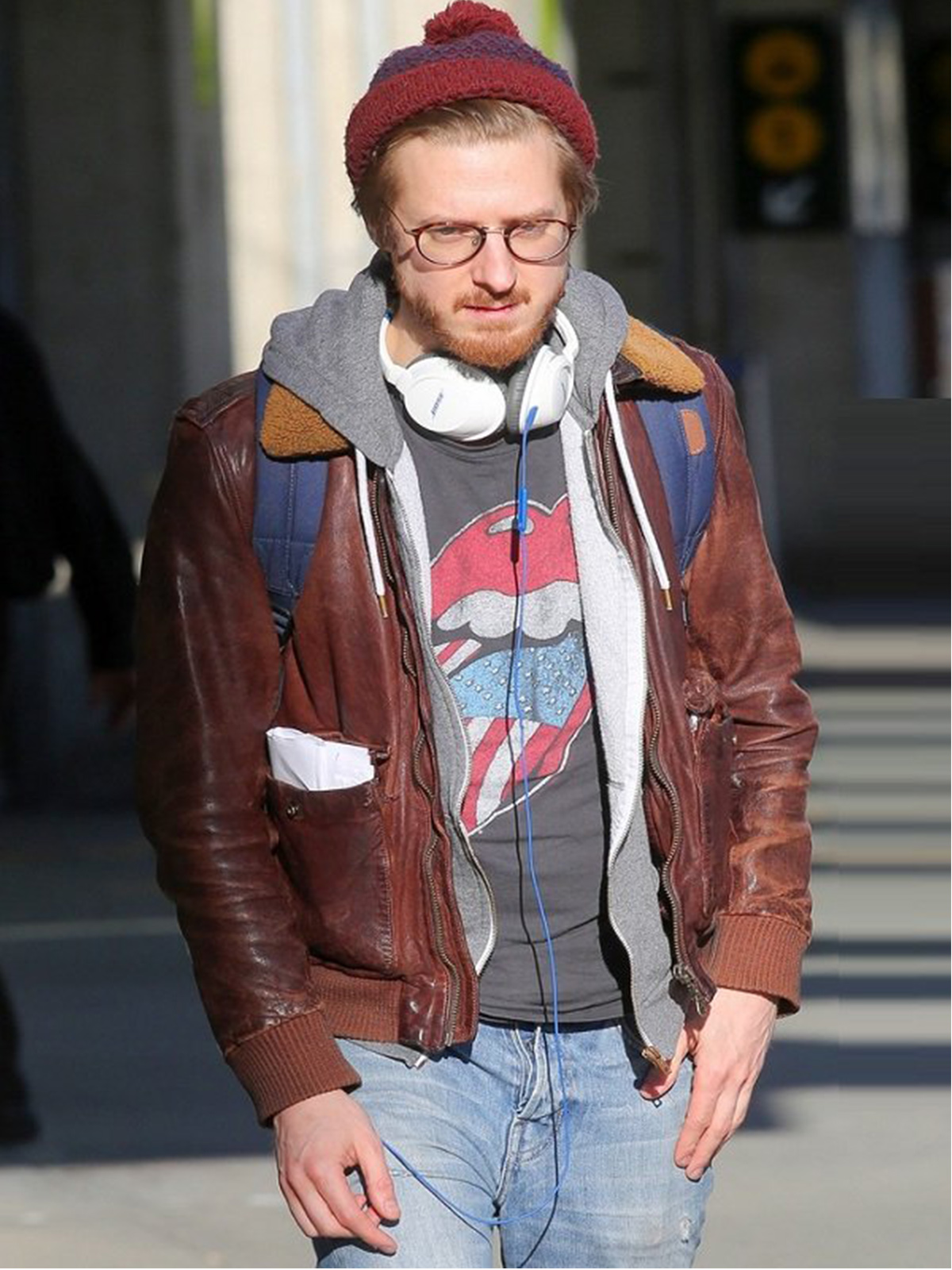 Arthur Darvill Bomber Leather Jacket