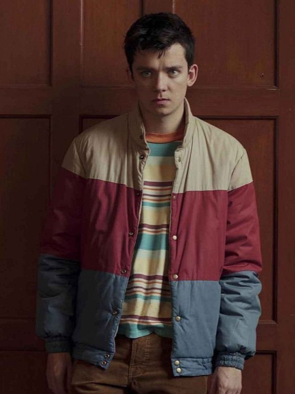 Asa Butterfield Sex Education Satin Bomber Jacket