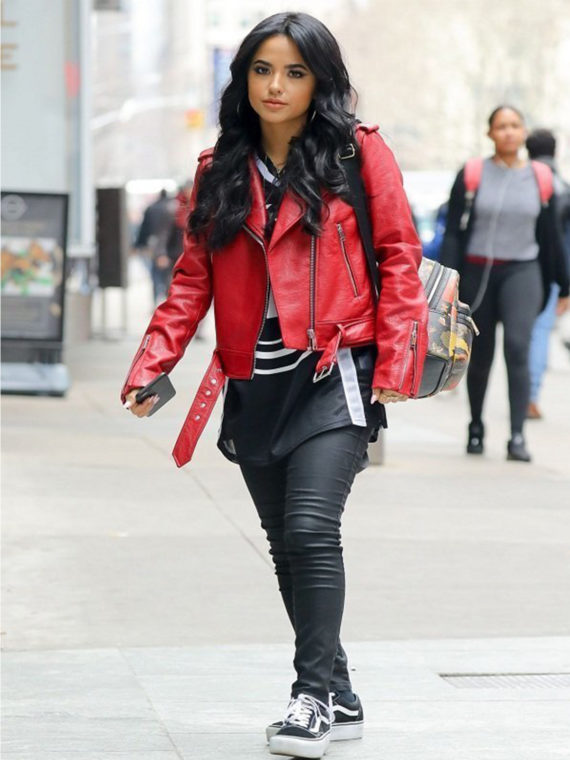 Becky G New York Red Leather Jacket