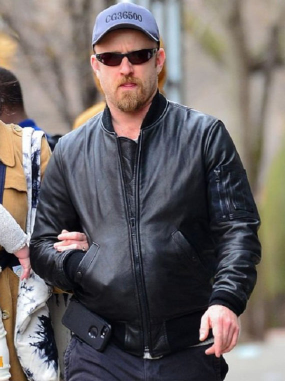 Ben Foster Black Bomber Leather Jacket