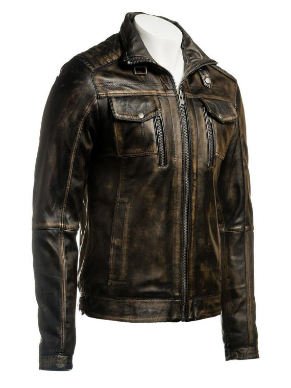 Biker Men Vintage Leather Jacket