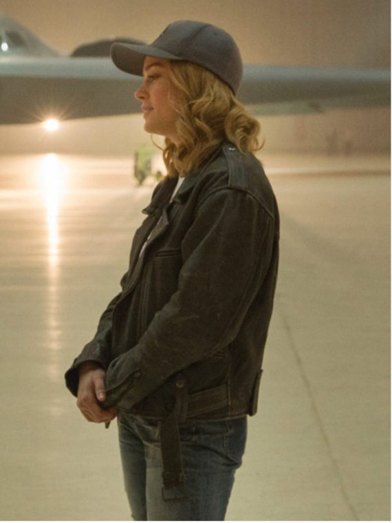 Brie Larson Distressed Jacket