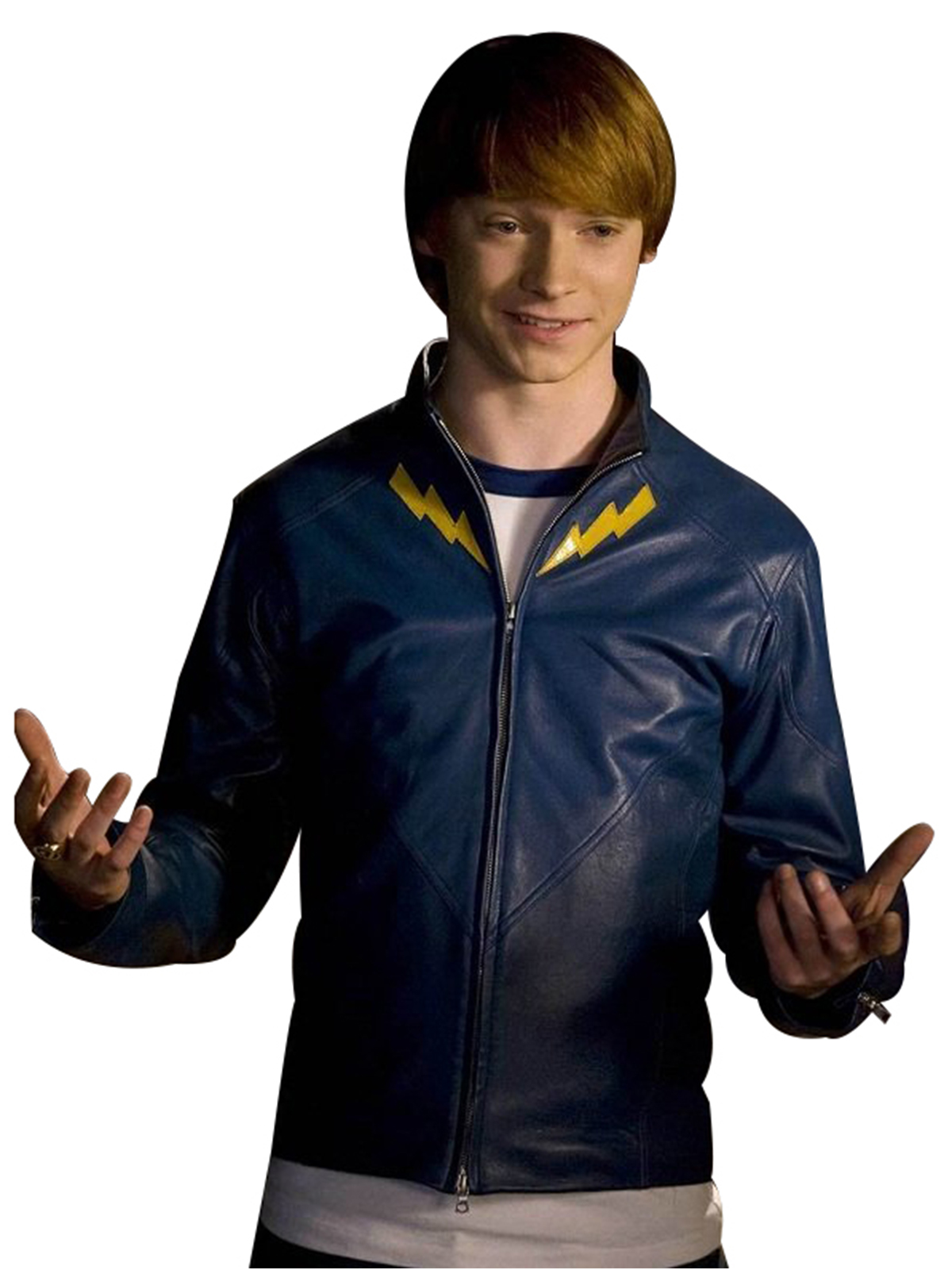 Calum Worthy Smallville Blue Leather Jacket