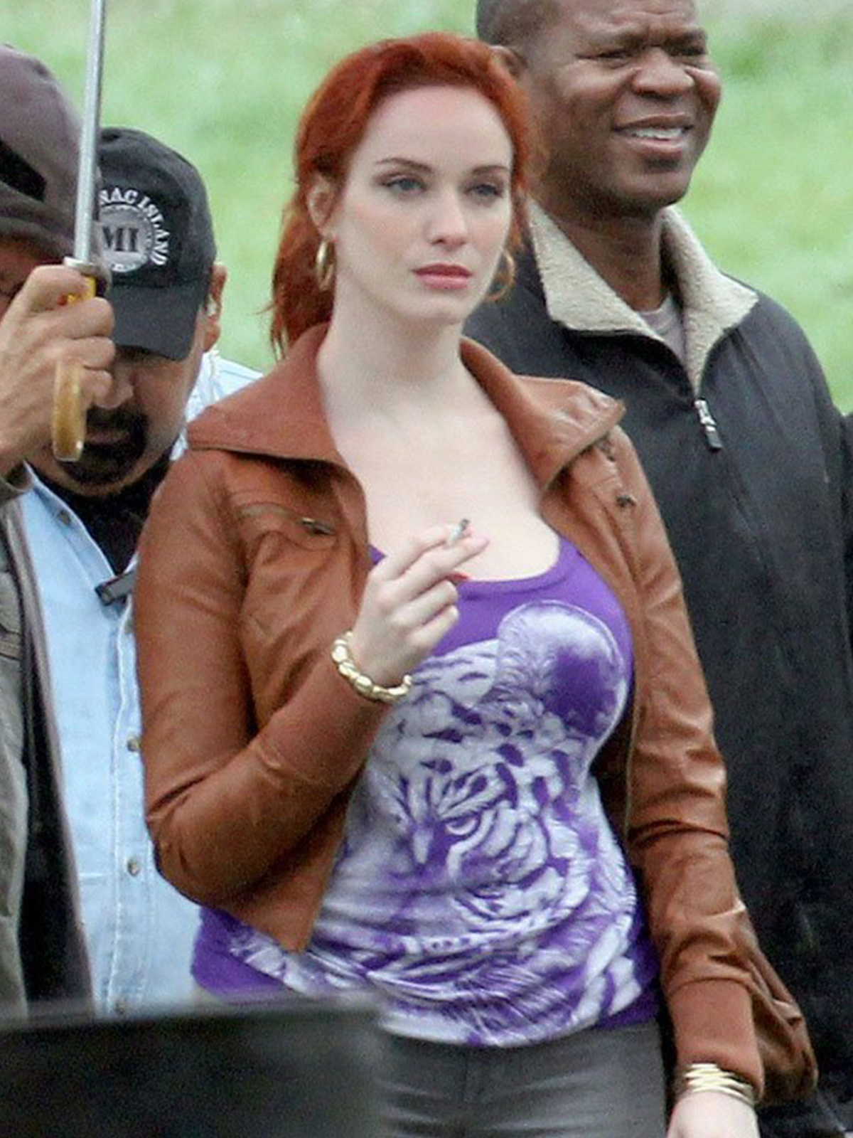 Christina Hendricks Drive Brown Jacket