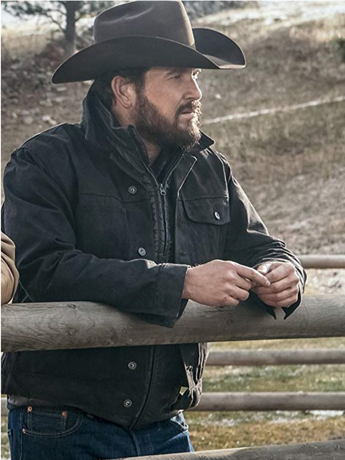 Cole Hauser Yellowstone Rip Black Jacket