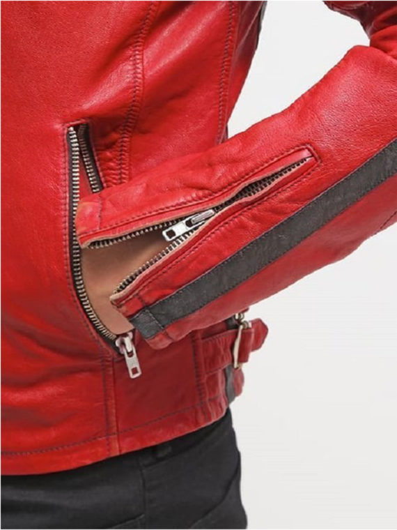 Columbus Red Motorcycle Jacket