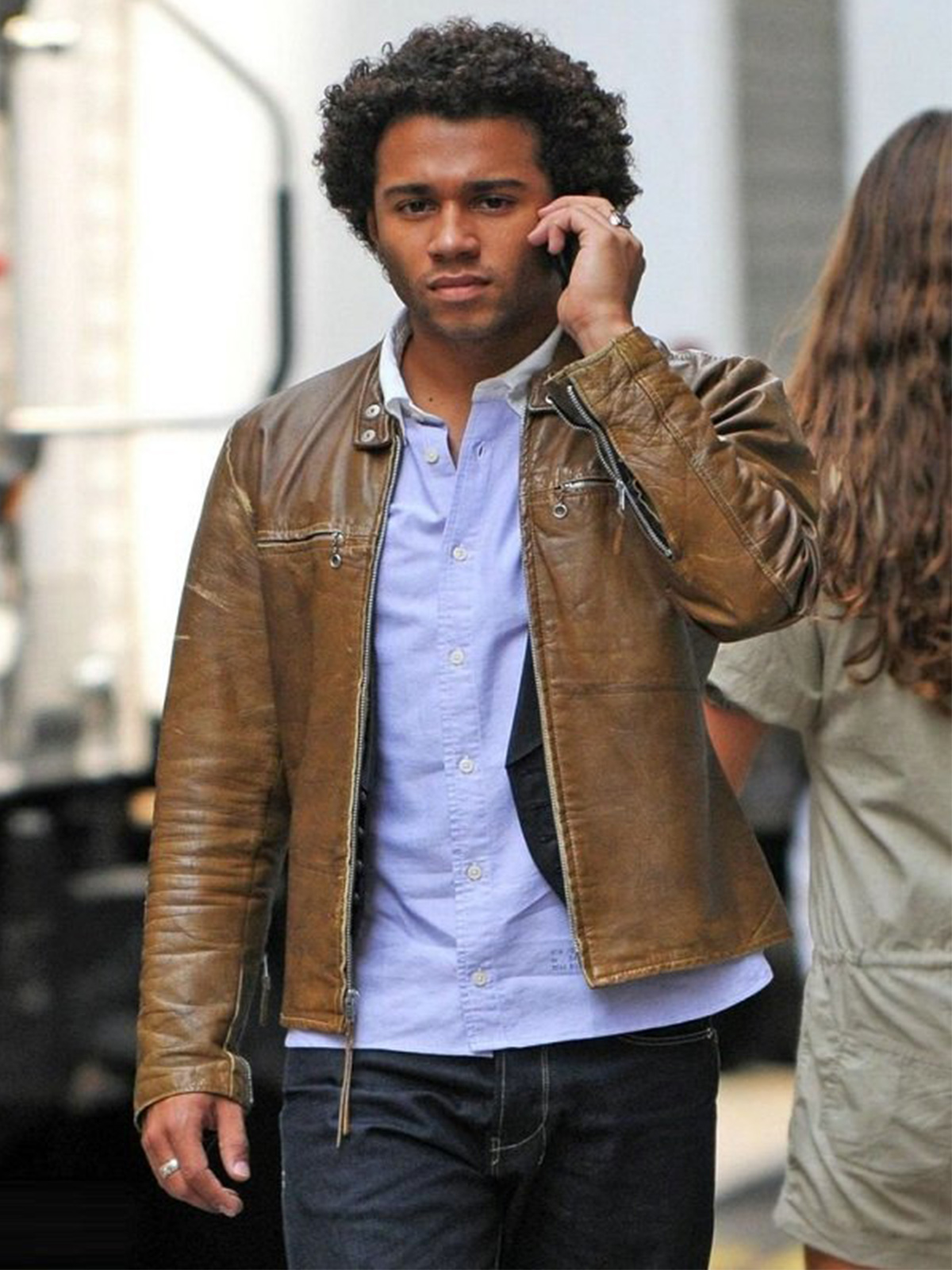 Corbin Bleu Brown Leather Jacket