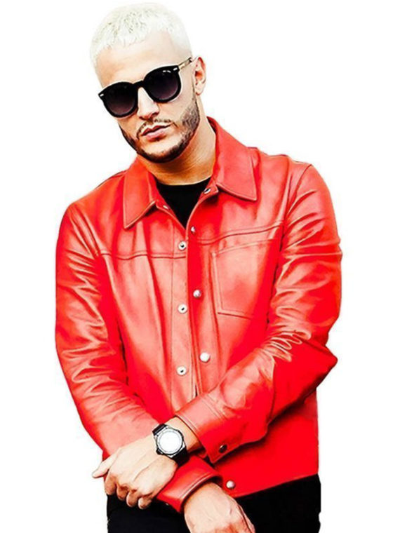 DJ Snake Taki Taki Red Leather Jacket