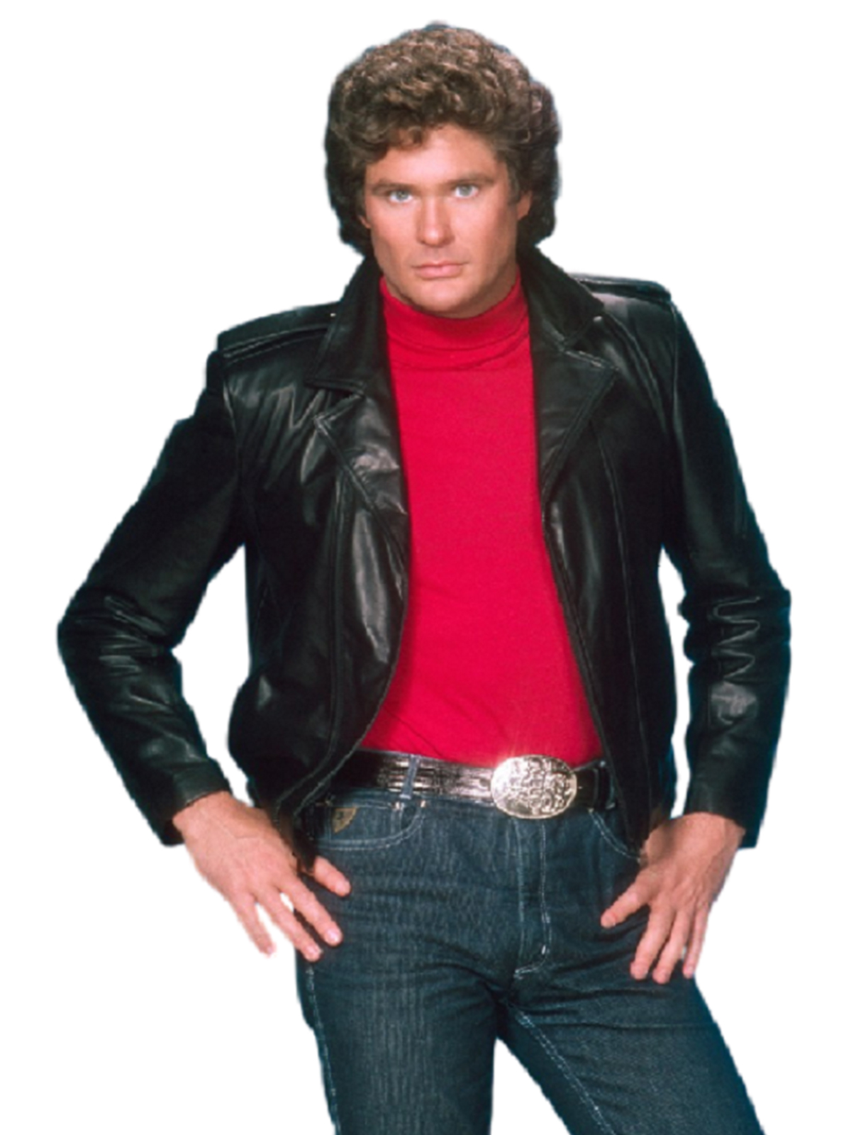 David Hasselhoff Black Leather Jacket