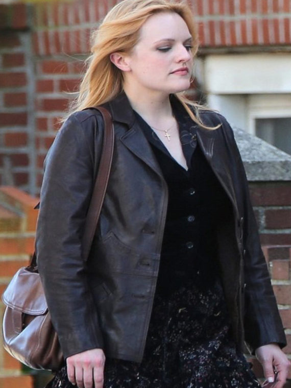 Elisabeth Moss The Kitchen Brown Leather Jacket