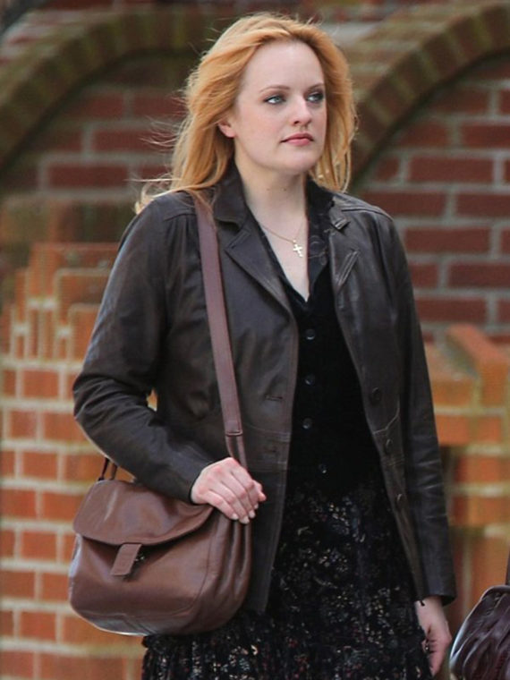 Elisabeth Moss The Kitchen Brown Leather Jacket - Image 3