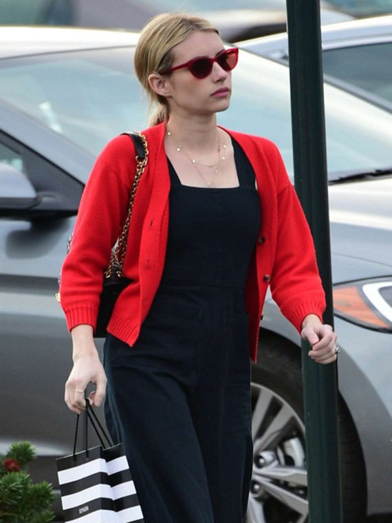 Emma Roberts Stylish Red Jacket