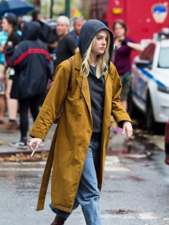 Emma Stone Mustard Trench On Maniac Coat