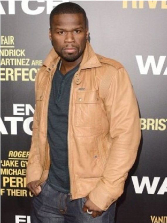 End of Watch 50 Cent Brown Leather Jacket